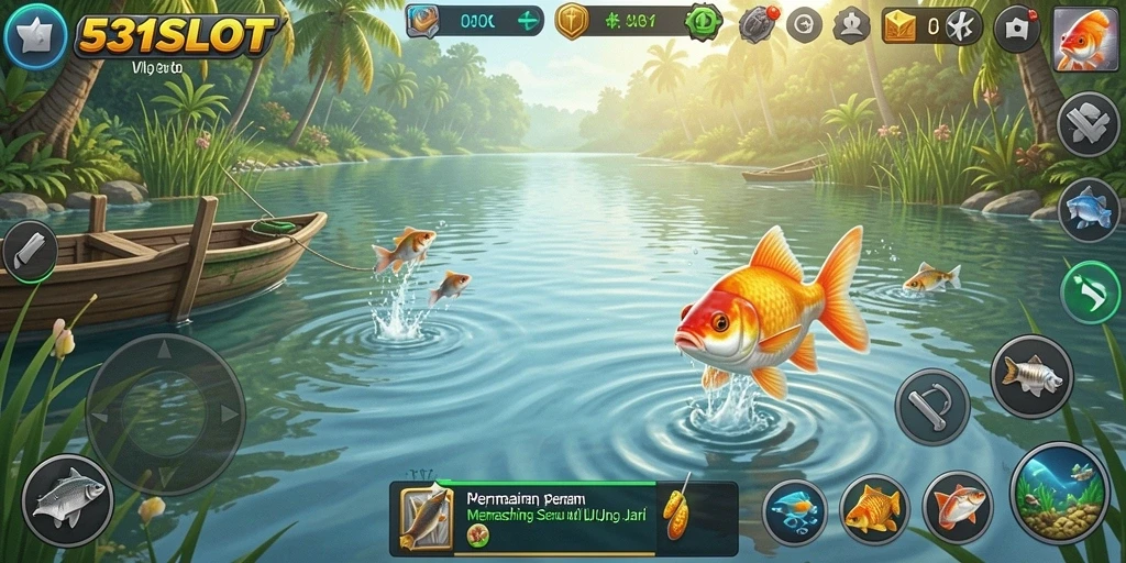 Screenshot gameplay 531SLOT yang menampilkan momen memancing yang seru.