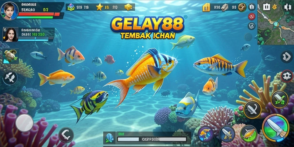 Screenshot gameplay GELAY88 menampilkan aksi menembak ikan yang seru.