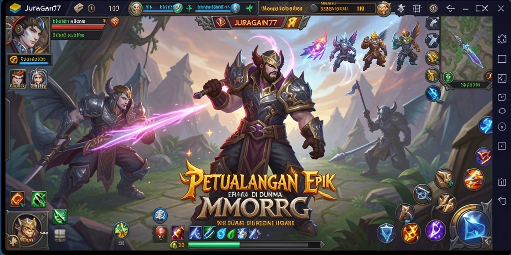 Tampilan gameplay MMORPG JURAGAN77 yang menarik dan interaktif.
