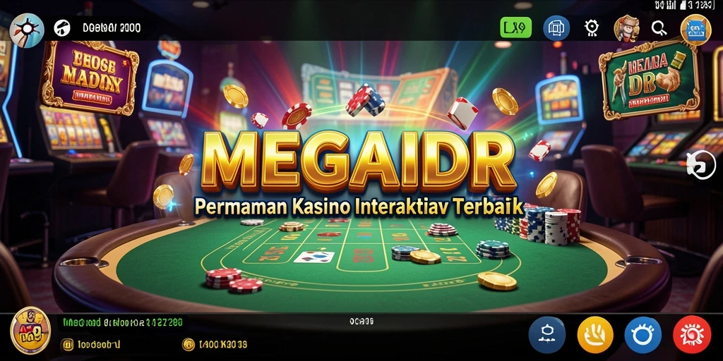 Tampilan gameplay menarik dalam MEGAIDR dengan suasana kasino.