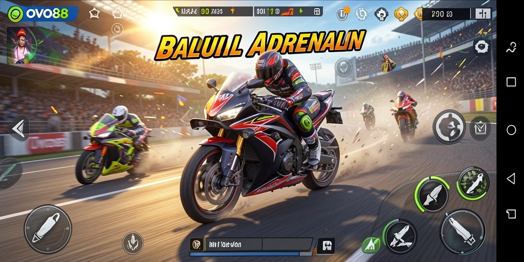 Gameplay balapan motor yang mendebarkan di OVO88.