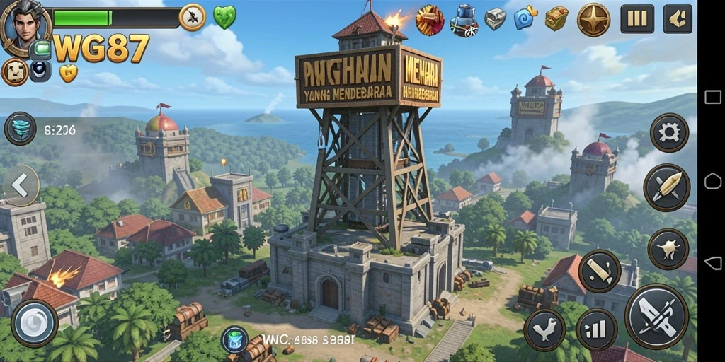 Screenshot utama WG87 menampilkan momen mendebarkan dalam gameplay Tower Defense.